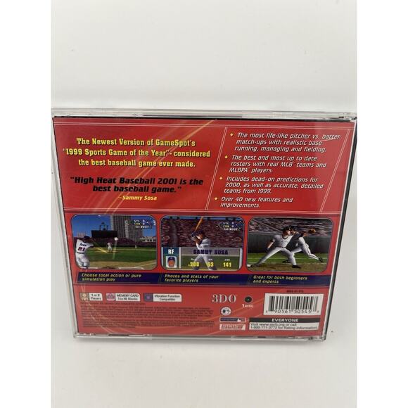Sammy Sosa High Heat Baseball 2001 Sony PlayStation 1PS1 CIB Tested and Working - Picture 7 of 8
